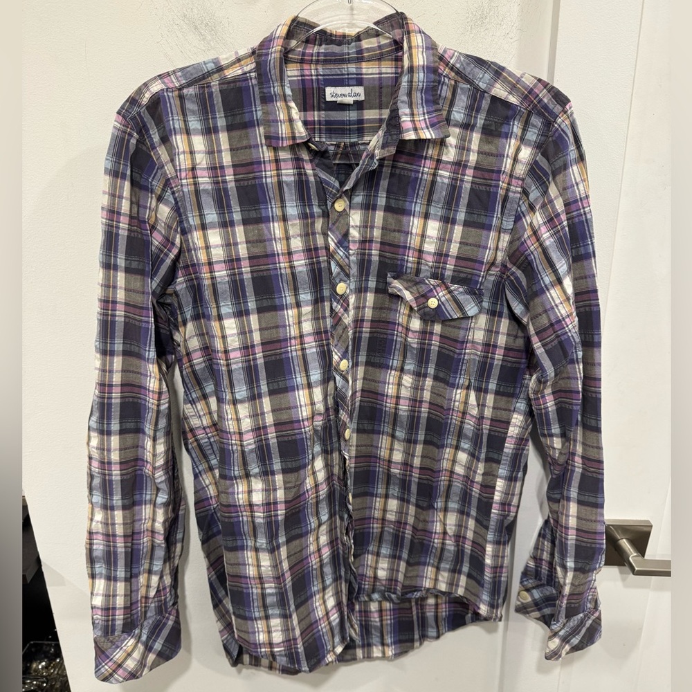 Steven Alan Multicolor Plaid Casual Shirt